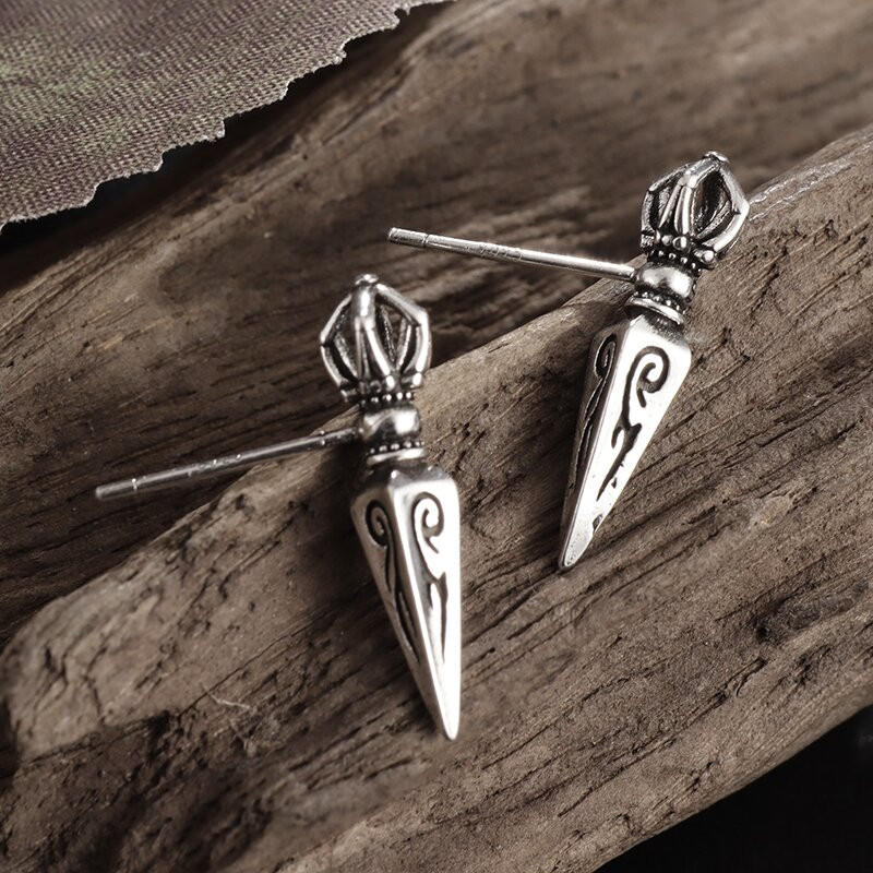 Retro Dorje Phurba Dagger Earrings Vajra Pestle Earrings Female Punk Trend Κοσμήματα Υποαλλεργικά αξεσουάρ
