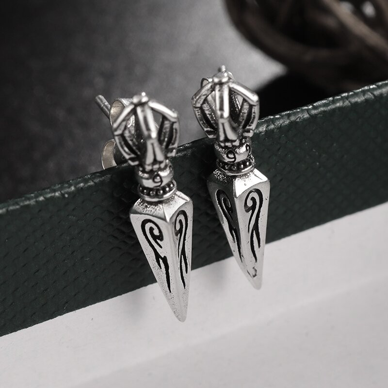 Retro Dorje Phurba Dagger Earrings Vajra Pestle Earrings Female Punk Trend Κοσμήματα Υποαλλεργικά αξεσουάρ