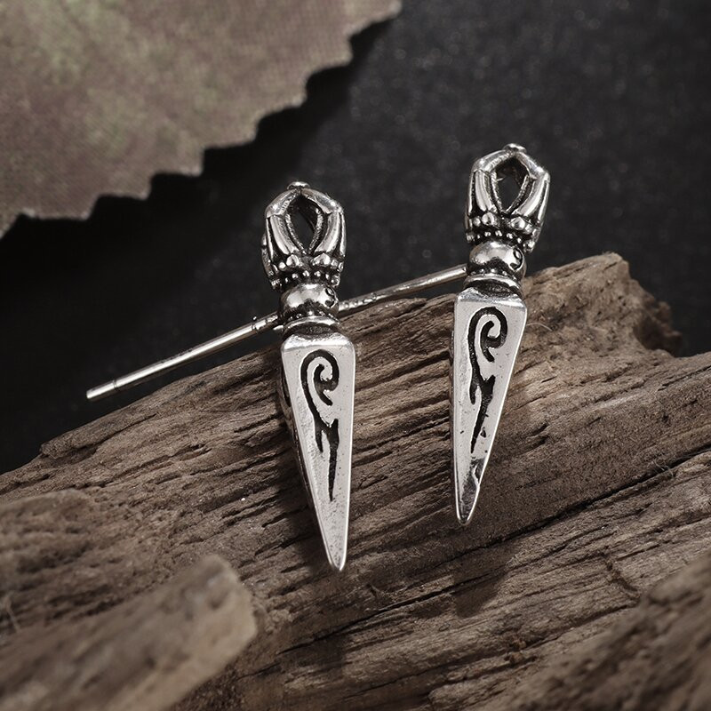 Retro Dorje Phurba Dagger Earrings Vajra Pestle Earrings Female Punk Trend Κοσμήματα Υποαλλεργικά αξεσουάρ
