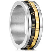 Modes 8 mm nerūsējošā tērauda satraukuma gredzens vīriešiem sievietēm, panku romiešu cipariem, vērpšanas gredzens pret stresu unisex rotaslietas piegāde