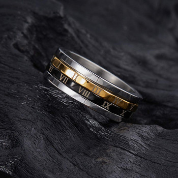 Μόδα δαχτυλίδι άγχους από ανοξείδωτο ατσάλι 8 χιλιοστών για άνδρες Γυναικεία Πανκ ρωμαϊκοί αριθμοί Spinner δαχτυλίδι κατά του στρες Unisex Κοσμήματα Drop Shipping