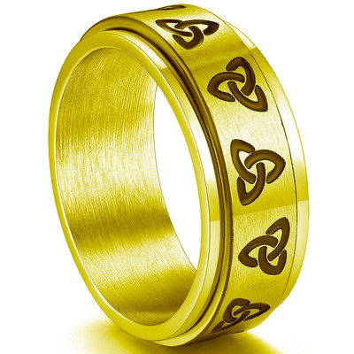 Moodne roostevabast terasest ketrussõrmus naistele meestele Viking Celtic Knot pööratav Fidget ärevusrõngas Hiphop Rock Biker Ehted