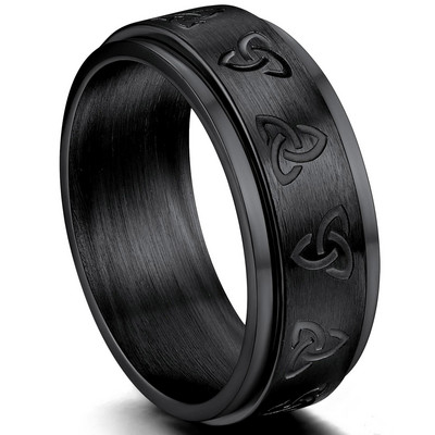 Moodne roostevabast terasest ketrussõrmus naistele meestele Viking Celtic Knot pööratav Fidget ärevusrõngas Hiphop Rock Biker Ehted
