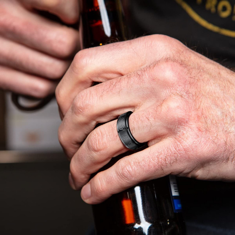 Moodne roostevabast terasest ketrussõrmus naistele meestele Viking Celtic Knot pööratav Fidget ärevusrõngas Hiphop Rock Biker Ehted