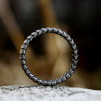 Vintage Dragon Scale Ring For Men Ανδρικό Steampunk Δαχτυλίδι Dragon Ring από ανοξείδωτο ατσάλι Hiphop Μοτοσικλέτα Rock Biker Κοσμήματα Χονδρική