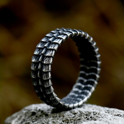 Vintage Dragon Scale Ring For Men Ανδρικό Steampunk Δαχτυλίδι Dragon Ring από ανοξείδωτο ατσάλι Hiphop Μοτοσικλέτα Rock Biker Κοσμήματα Χονδρική