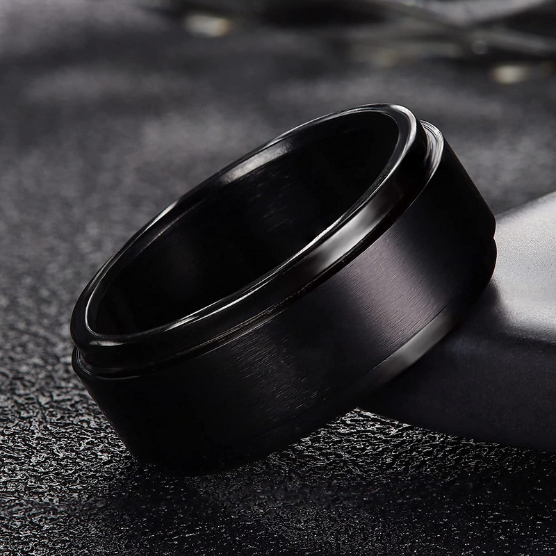 Modes, titāna tērauda, satraukuma gredzeni vīriešiem sievietēm, griežamie gredzeni.