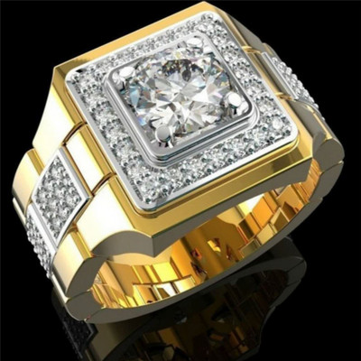 Luksuslikud meeste täisvalged sünnikivikristallsõrmused loomingulised kellakujulised hiphopi Iced Out CZ sõrmused luksuslikud pulmapaela ehted