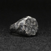 Vintažiniai Odin norvegų vikingų amuletai runų žiedai vyrams Madingi nerūdijančio plieno Vegvisir žiedai Vestuviniai papuošalai Valentino dienos dovanos