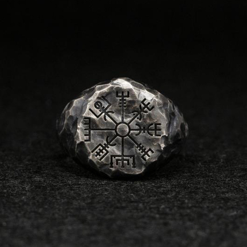 Vintažiniai Odin norvegų vikingų amuletai runų žiedai vyrams Madingi nerūdijančio plieno Vegvisir žiedai Vestuviniai papuošalai Valentino dienos dovanos