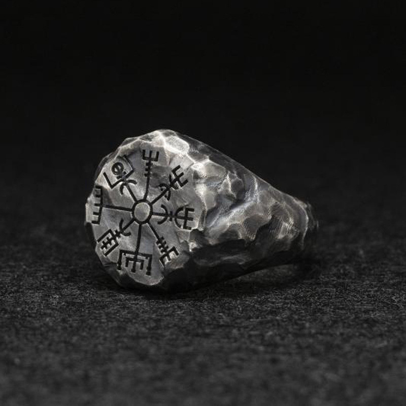Vintažiniai Odin norvegų vikingų amuletai runų žiedai vyrams Madingi nerūdijančio plieno Vegvisir žiedai Vestuviniai papuošalai Valentino dienos dovanos