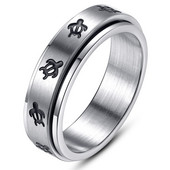 Aranyos teknős szorongásos gyűrű nőknek, férfiaknak, rozsdamentes acél gyűrűk szorongás ellen Szorongásgátló gyűrű Stresszoldó fonógyűrű