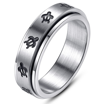 Aranyos teknős szorongásos gyűrű nőknek, férfiaknak, rozsdamentes acél gyűrűk szorongás ellen Szorongásgátló gyűrű Stresszoldó fonógyűrű