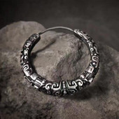 Retro punk neregulāri cirsts zvēra stīpas auskari ķīniešu stila dominējošie vīriešu auskari hiphopa roka ielu ballīšu rotaslietas