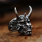 Vintage meeste roostevabast terasest deemoni viha pealuu sõrmused gooti punk skelett pealuu sõrmused meestele Hiphop rock biker Halloweeni ehted