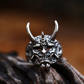 Vintage ανδρικά ανοξείδωτα δαχτυλίδια δαίμονας Anger Skull Rings Gothic Punk Skeleton Skull Rings για άνδρες Hiphop Rock Biker Halloween Jewelry
