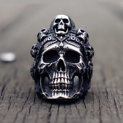 Gothic Punk Satanic Devil Death Lubanja Prsten za muškarce Cool muški prstenovi od nehrđajućeg čelika Hiphop muškarci Rock Biker Nakit Poklon za njega