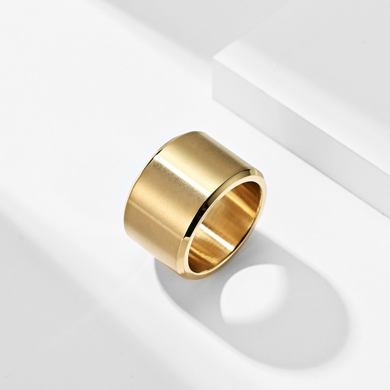 Vienkārši 15 mm lieli titāna tērauda platie gredzeni vīriešiem augstas kvalitātes matēta apdare nerūsējošā tērauda gredzeni kāzu ballīšu rotaslietas