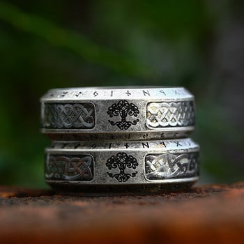 Vintage δαχτυλίδια Odin Norse Viking Celtic Knot για άντρες Γυναικεία Μόδα Δαχτυλίδια από ανοξείδωτο ατσάλι Δέντρο της ζωής Ρετρό κοσμήματα με ρουνέ φυλαχτό