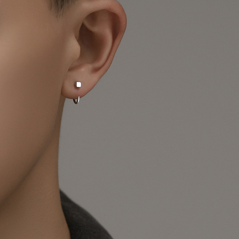 Vintage minimalista négyzet alakú fülbevaló tiniknek Füllyukasztó fülbevaló Női Férfi Piercing Szokatlan party fülbevaló Ékszer