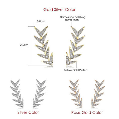 Rock Hip Hop Iced Out Stud Férfi Férfi Férfi Jégszeges cirkon Arany Szín Piercing Fül Kiegészítők Hiphop Trend Ékszerek