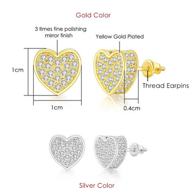 Rock Hip Hop Iced Out Stud Férfi Férfi Férfi Jégszeges cirkon Arany Szín Piercing Fül Kiegészítők Hiphop Trend Ékszerek