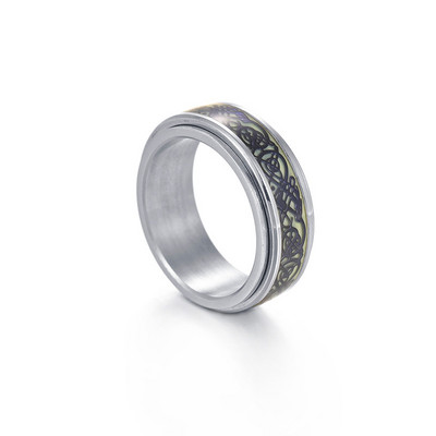 Anxiety Ring Svjetleći Figet Spinner Prstenovi za muškarce Žene Nehrđajući čelik Slobodno se okreću Antistres Dodaci Nakit