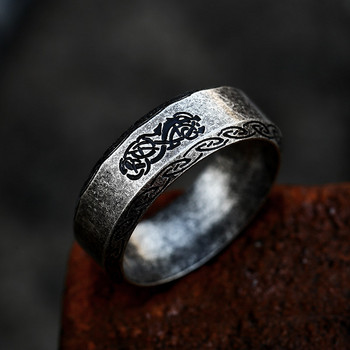 НОВ Винтидж 316L неръждаема стомана Викинг пръстен с келтски възел за мъже, класически мъжки пръстен с скандинавска руна на Один, ретро амулет, бижута, подарък