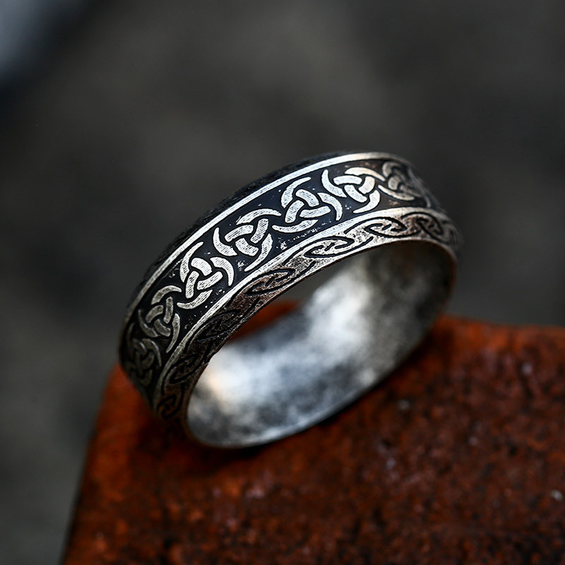 NAUJAS Vintage 316L nerūdijančio plieno vikingų keltų mazgų žiedas vyrams klasikinis Odin norvegų rune vyriškas žiedas retro amuletas papuošalas Dovana