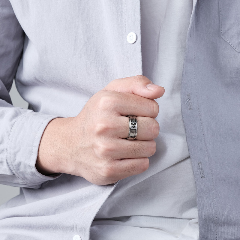 Modes nerūsējošā tērauda satraukuma gredzens vīriešiem sievietēm vintage Odin skandināvu vikingu amulets rūnu gredzens Hiphopa roka motociklistu rotaslietas