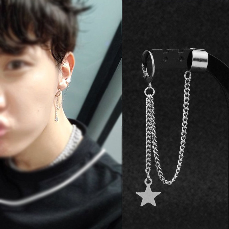 Vintage muške naušnice od nehrđajućeg čelika, štipaljka, križ s resicama, lanac za uši, manžeta, naušnica s klinovima, hipsterski punkerski dodaci za piercing