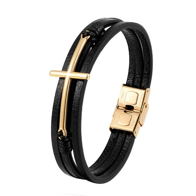 Jaunas panku nerūsējošā tērauda enkura rokassprādzes īstas ādas rokassprādzes un rokassprādzes vīriešiem rokassprādzes rotaslietas melnas krāsas modes dāvana