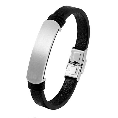 Jaunas panku nerūsējošā tērauda enkura rokassprādzes īstas ādas rokassprādzes un rokassprādzes vīriešiem rokassprādzes rotaslietas melnas krāsas modes dāvana