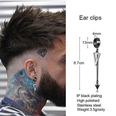 EBAREGULAARNE KOLMNURGA PIKK KET KETID KÕRVAKÕRVE MEESTELE UNISEX EHTED KIVIM KARVI KARVI KLAMBRIGA PIRCING ILMA PIRCSITA