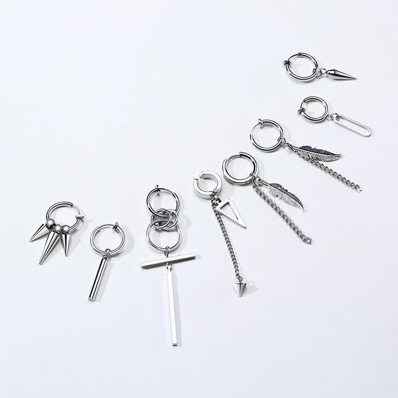 EBAREGULAARNE KOLMNURGA PIKK KET KETID KÕRVAKÕRVE MEESTELE UNISEX EHTED KIVIM KARVI KARVI KLAMBRIGA PIRCING ILMA PIRCSITA