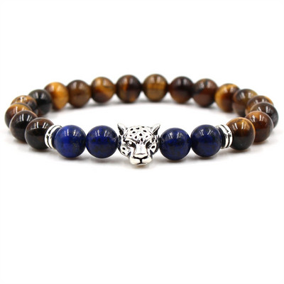 Klassikaline mustvalge loomade helmestega käevõru Klassikaline looduslikust kivist paari käevõru Meeste ja naiste moeehted Aksessuaarid