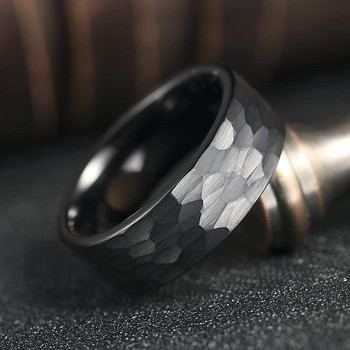 Модни уникални изковани пръстени от титанова стомана за мъже, жени, висококачествен пръстен от неръждаема стомана, годежен юбилей, бижута, подарък