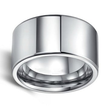 Απλό 10mm φαρδύ μεγάλο δαχτυλίδι από ατσάλι από τιτάνιο για άντρες Ανδρικό δαχτυλίδι με μεγάλο δαχτυλίδι Γαμήλιο κόσμημα