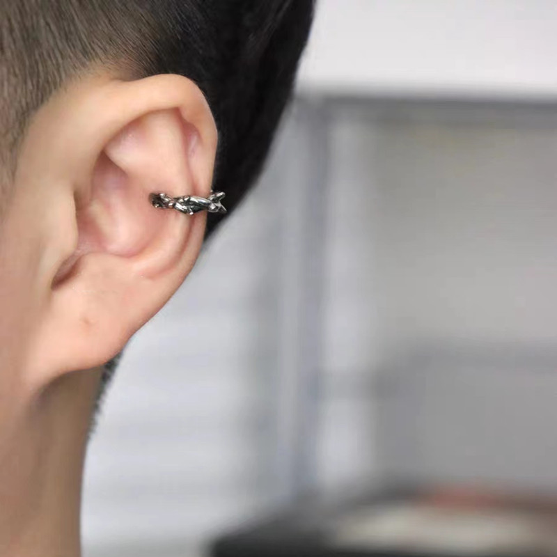 Vintage kör alakú tű karika fülbevaló hipoallergén fülbevaló punk motoros hip hop rock férfi ékszer kiegészítők