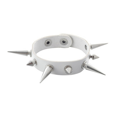 Trīs rindu plaukstas smailes ar kniedēm plata aproce Āda punk gotiskā roka unisex rokassprādze rokassprādze vīriešu rotaslietas