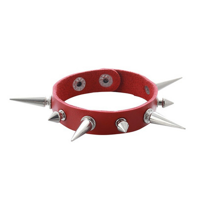 Trīs rindu plaukstas smailes ar kniedēm plata aproce Āda punk gotiskā roka unisex rokassprādze rokassprādze vīriešu rotaslietas