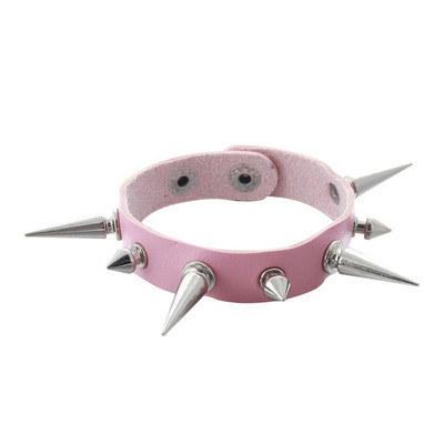 Trīs rindu plaukstas smailes ar kniedēm plata aproce Āda punk gotiskā roka unisex rokassprādze rokassprādze vīriešu rotaslietas