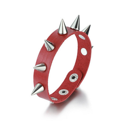 Trīs rindu plaukstas smailes ar kniedēm plata aproce Āda punk gotiskā roka unisex rokassprādze rokassprādze vīriešu rotaslietas