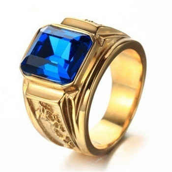 Моден винтидж пръстен със син кристал, хип-хоп, пънк, рок златен цвят драконови пръстени за мъже, жени, ретро сватбени годежни пръстени