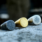 Vienkāršs kompass nerūsējošā tērauda gredzeni vīriešiem Vintage Odin norvēģu vikingu amulets rūnu gredzeni hiphop motociklu roka motociklistu rotaslietas