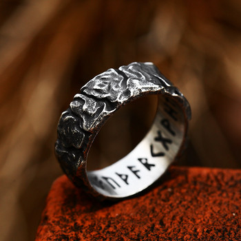 Νέο Vintage Odin Norse Viking Round Ring δαχτυλίδια για άντρες Μόδα Δαχτυλίδι από ανοξείδωτο ατσάλι Λέξεις Γαμήλιο κόσμημα Δώρο για την Ημέρα του Αγίου Βαλεντίνου