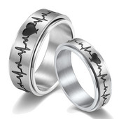 2022. gada modes nerūsējošā tērauda sirdspuksti pāra gredzeni sievietēm vīriešiem, satraukums, vērpējs, gredzens, kāzu ballīte, rotaslietas, aksesuāri, dāvanas