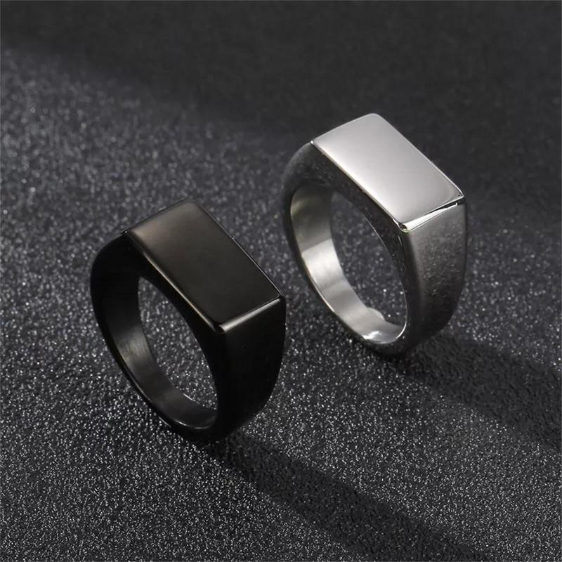 Прости пънк пръстени с печат от титанова стомана за мъже, жени, висококачествена неръждаема стомана, мъжки пръстени, сватбени бижута, подарък за годишнина