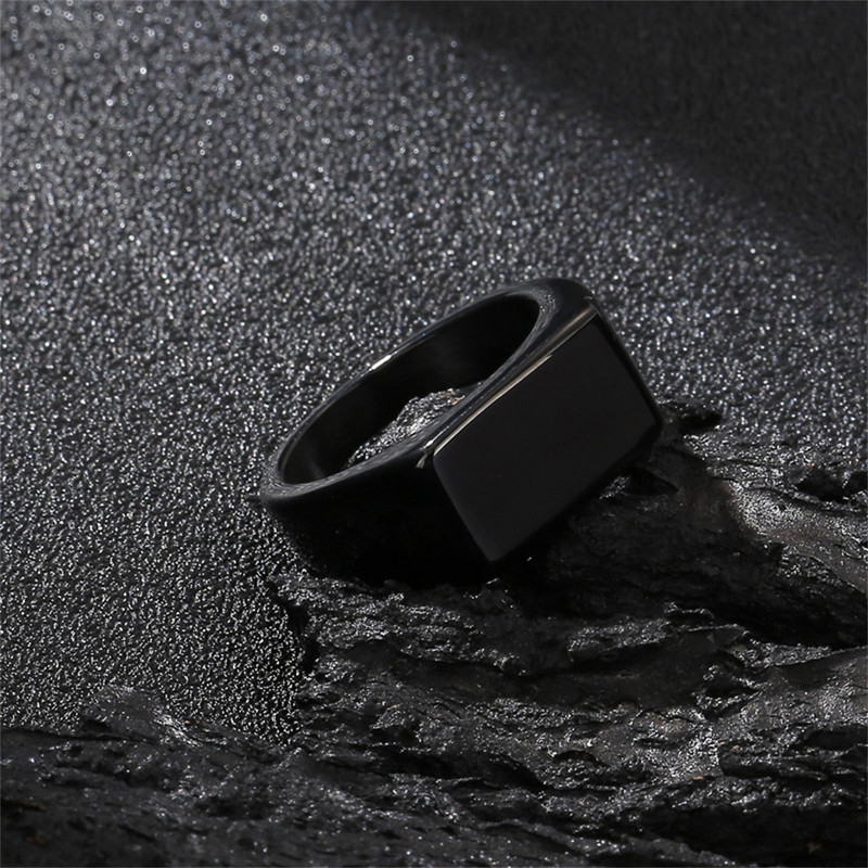 Прости пънк пръстени с печат от титанова стомана за мъже, жени, висококачествена неръждаема стомана, мъжки пръстени, сватбени бижута, подарък за годишнина