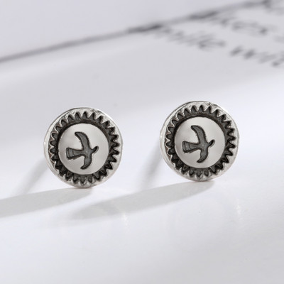 Vienkārši retro putnu auskari ar sudraba pārklājumu planējošs ērgļa auskari Modes šarms rotaslietas vīriešiem un sievietēm